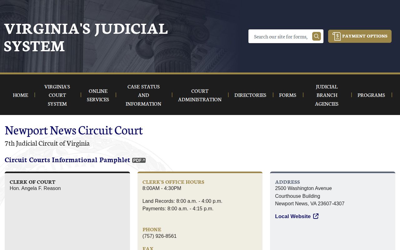 Newport News court source for released inmate records