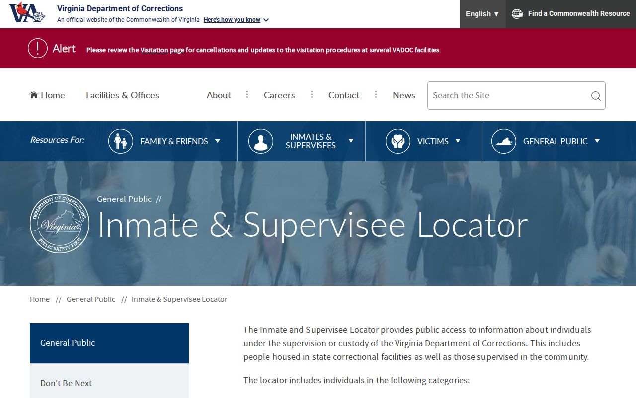 VADOC search for Newport News released inmate status